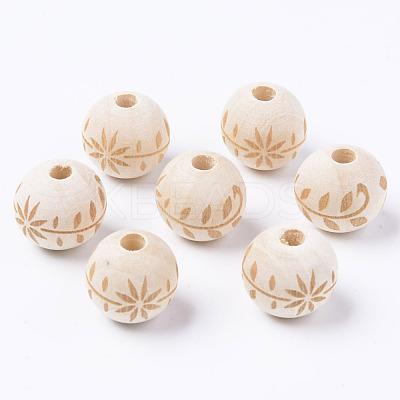 Unfinished Natural Wood European Beads LS-WOOD-S057-014B-1
