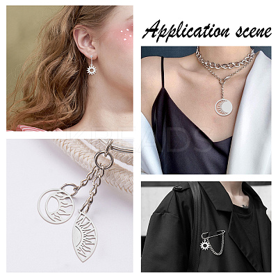 20Pcs 5 Style 201 Stainless Steel Pendants STAS-SC0003-57-1