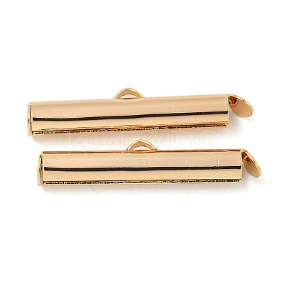 Brass Slide On End Clasp Tubes KK-N254-119G-04-1