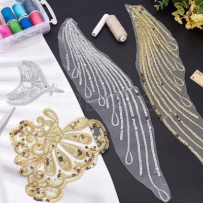 2 Sets 2 Colors Lace Embroidery Costume Accessories DIY-BC0009-38-1