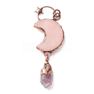 Natural Rose Quartz Big Pendants G-M383-25C-1