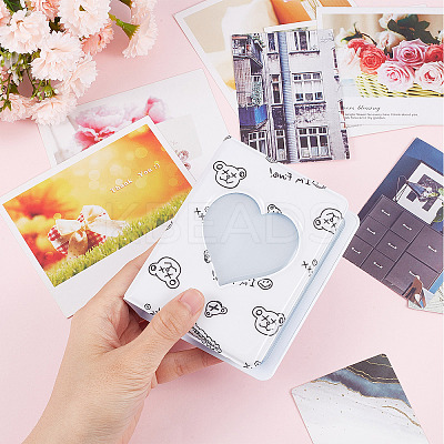 3 Inch PVC Mini Photo Album with Heart Window AJEW-WH0324-86B-1
