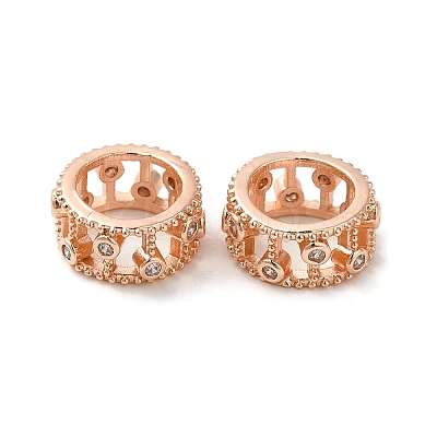 Rack Plating Brass Cubic Zirconia Beads KK-K349-06RG-1