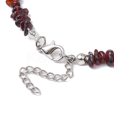 Natural Garnet Chip Beaded Necklace NJEW-JN04615-09-1