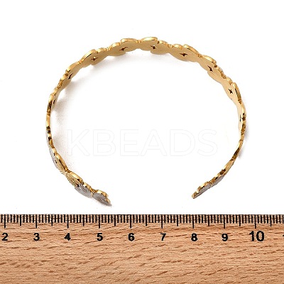 304 Stainless Steel Cuff Bangles for Women BJEW-F509-03A-G-1