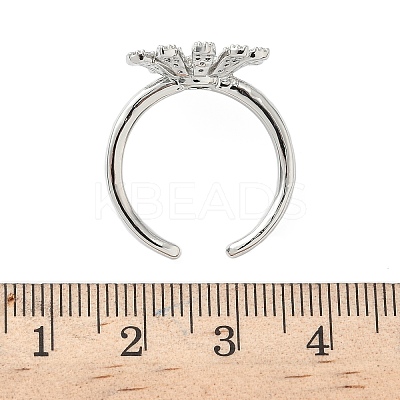 Brass Micro Pave Cubic Zirconia Cuff Open Rings RJEW-H256-06P-1