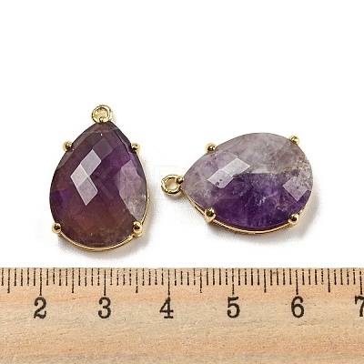 Natural Amethyst Pendants G-M431-10G-08-1