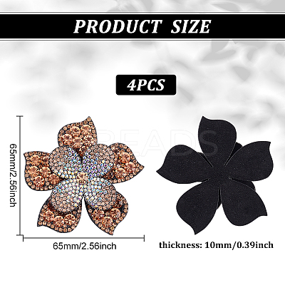 4Pcs Rhinestone Appliques PATC-FG0001-04B-1