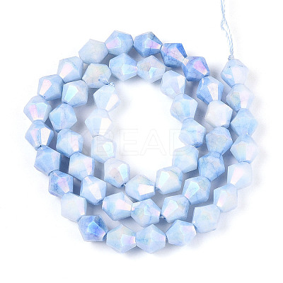 Anti-Tarnish Electroplate Glass Beads Strands GLAA-T025-8mm-12C-1