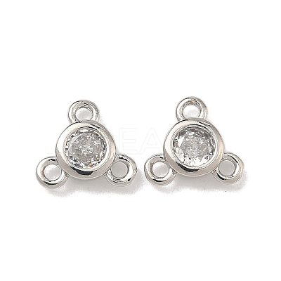 Brass Micro Pave Cubic Zirconia Flat Round Chandelier Component Links KK-B170-05P-03-1