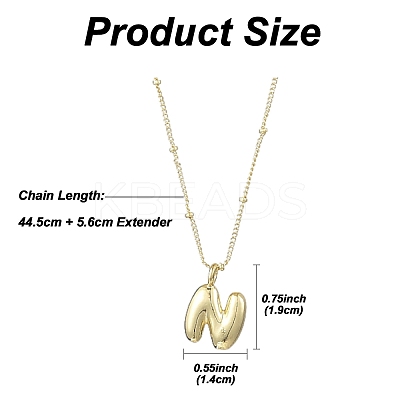 1Pc Initial Letter Brass Pendant Necklaces NJEW-YW0001-24N-1