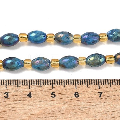 Electroplated Natural Druzy Geode Crystal Beads Strands G-G459-03B-07-1