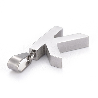 Non-Tarnish 304 Stainless Steel Letter Pendants STAS-H127-K-P-1