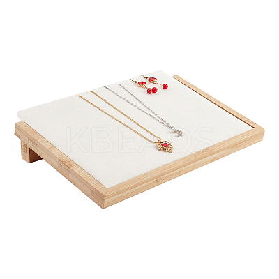 Wooden Slant Back Necklace Organizer Display Trays NDIS-WH0006-17-1