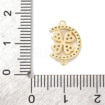 Brass Micro Pave Clear Cubic Zirconia Links Connector Charms LS-KK-K406-01C-G-1