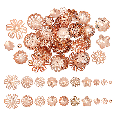 60Pcs 10 Styles 304 Stainless Steel Fancy Bead Caps STAS-UN0043-31-1