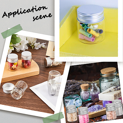 30Pcs Clear Glass Bottles Bead Containers CON-SC0001-11S-01-1