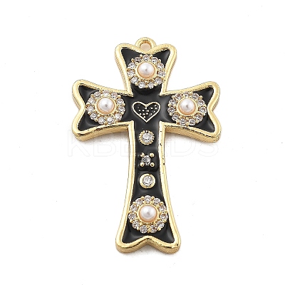 Brass Micro Pave Cubic Zirconia Pendants KK-L228-34G-02-1