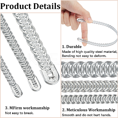 30Pcs 3 Styles Carbon Steel Spiral Corset Boning Stay FIND-GF0005-98-1