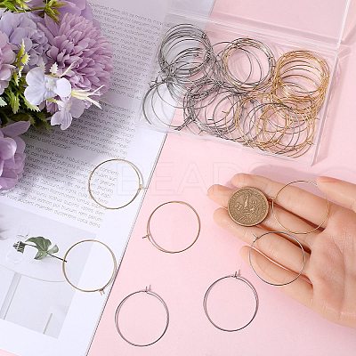 120Pcs 2 Style 316 Surgical Stainless Steel Wine Glass Charms Rings STAS-SC0007-23-1