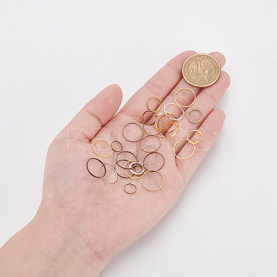 480Pcs 12 Styles Brass Linking Rings KK-WR0001-19-1