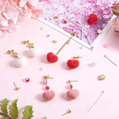 DIY Heart Drop Earring Making Kit DIY-SZ0009-25-1