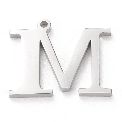 Tarnish Resistant 304 Stainless Steel Letter Pendant Rhinestone Settings LS-STAS-J028-01M-1