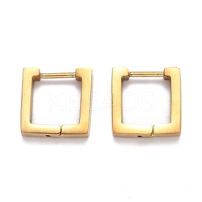 304 Stainless Steel Square Huggie Hoop Earrings STAS-H156-09A-G-1