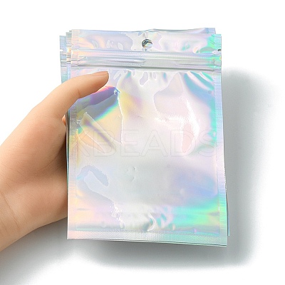 Rectangle Zip Top Plastic Glitter Holographic Bags OPP-YW0001-03C-1