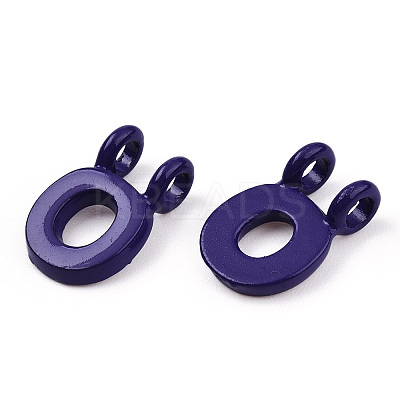 Rack Plating Spray Painted Alloy 2-Loop Link Pendants PALLOY-N176-01O-1