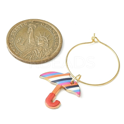 Umbrella Alloy Enamel Wine Glass Charms Sets AJEW-JO00185-1