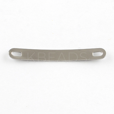 Tarnish Resistant Curved Rectangle 201 Stainless Steel Blank Tag Links connectors STAS-R071-08-1