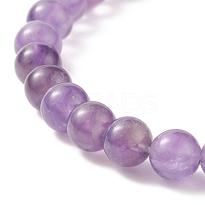 Faceted Glass & Natural Amethyst Stretch Beaded Bracelets Sets BJEW-TA00202-04-1