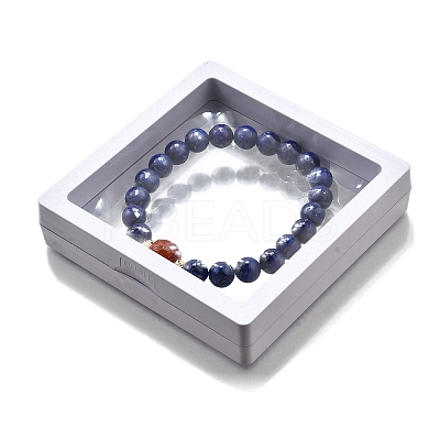 Natural Lapis Lazuli Round Beads & South Red Agate Bead Stretch Bracelets BJEW-Z101-01-1