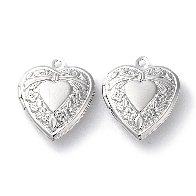 Rack Plating Brass Locket Pendants KK-F090-03P-1