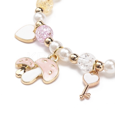 Colorful Alloy Enamel Cute Charms Bracelet BJEW-JB08661-02-1