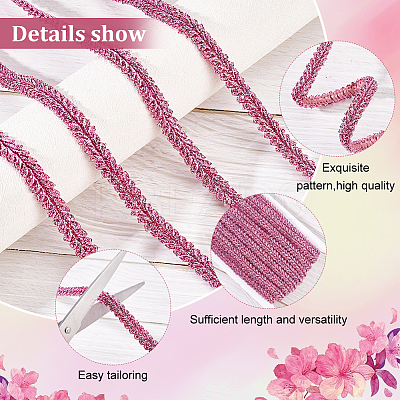 Sparkle Metallic Polyester Braided Lace Trim OCOR-WH0060-46A-1