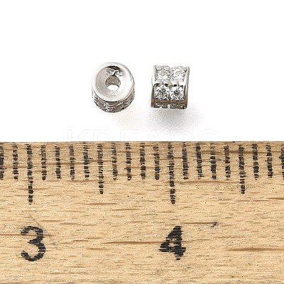 925 Sterling Silver Micro Pave Clear Cubic Zirconia Spacer Beads STER-U006-14P-1
