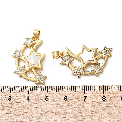 Brass Micro Pave Cubic Zirconia Pendants KK-U070-20G-1
