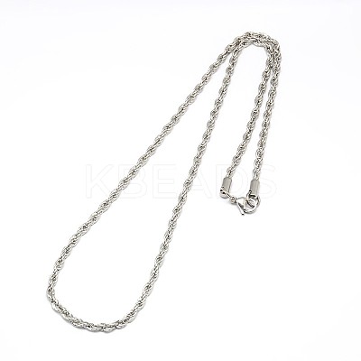 Tarnish Resistant Fashionable 304 Stainless Steel Rope Chain Necklace Making STAS-A028-N052P-1