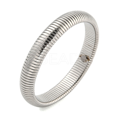 Non-Tarnish 304 Stainless Steel Spring Bangles for Women Men BJEW-U003-02D-P-1