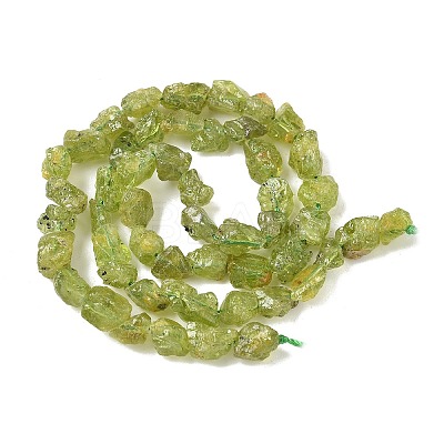 Raw Rough Natural Peridot Beads Strands G-M453-D12-1