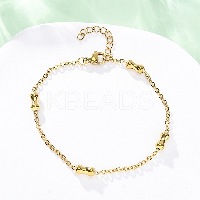 304 Stainless Steel Rolo Chain Bracelets for Women BJEW-C094-09G-1