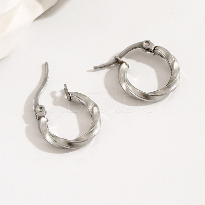 Fashionable Unique Design 201 Stainless Steel Twist Hoop Earrings TL6585-1