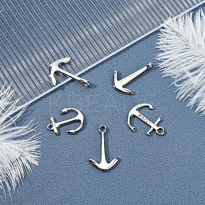 5Pcs 5 Styles 304 Stainless Steel Pendants STAS-UN0021-40P-1