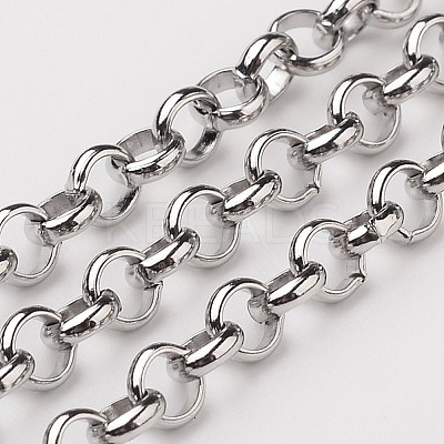 Non-Tarnish 3.28 Feet 304 Stainless Steel Rolo Chains X-CHS-L015-52-1