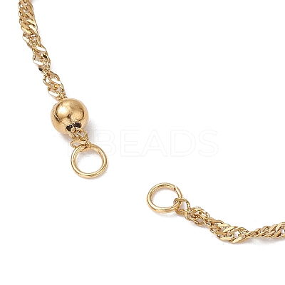 2Pcs 2 Colors 304 Stainless Steel Singapore Chain Bracelets Making AJEW-JB01307-1