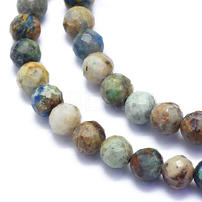 Natural Chrysocolla Beads Strands G-K310-A16-6mm-1