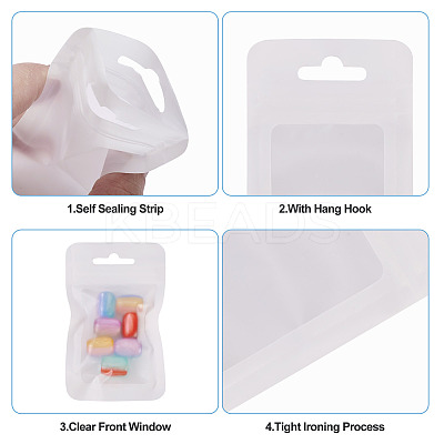 160Pcs Plastic Yin-yang Resealable Bags with Visible Window ABAG-TA0001-94C-1