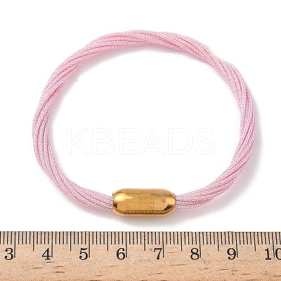 304 Stainless Steel with Polyester Metallic Cord Bracelets for Women BJEW-Z145-01G-31-1